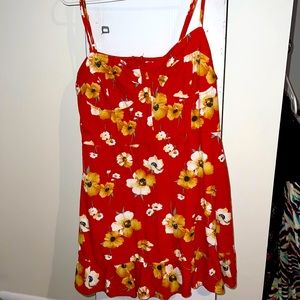 Summer Spaghetti Strap Floral Dress